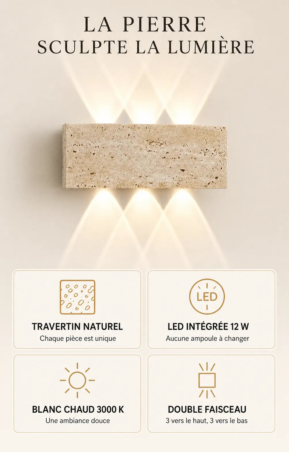 Infographie caracteristiques travertin