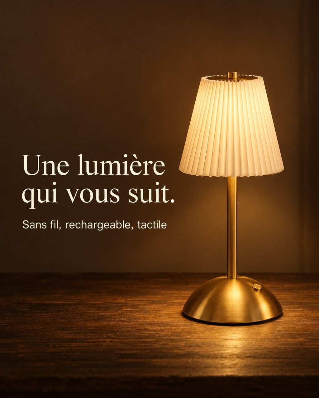 Une lumière qui vous suit : sans fil, rechargeable, tactile