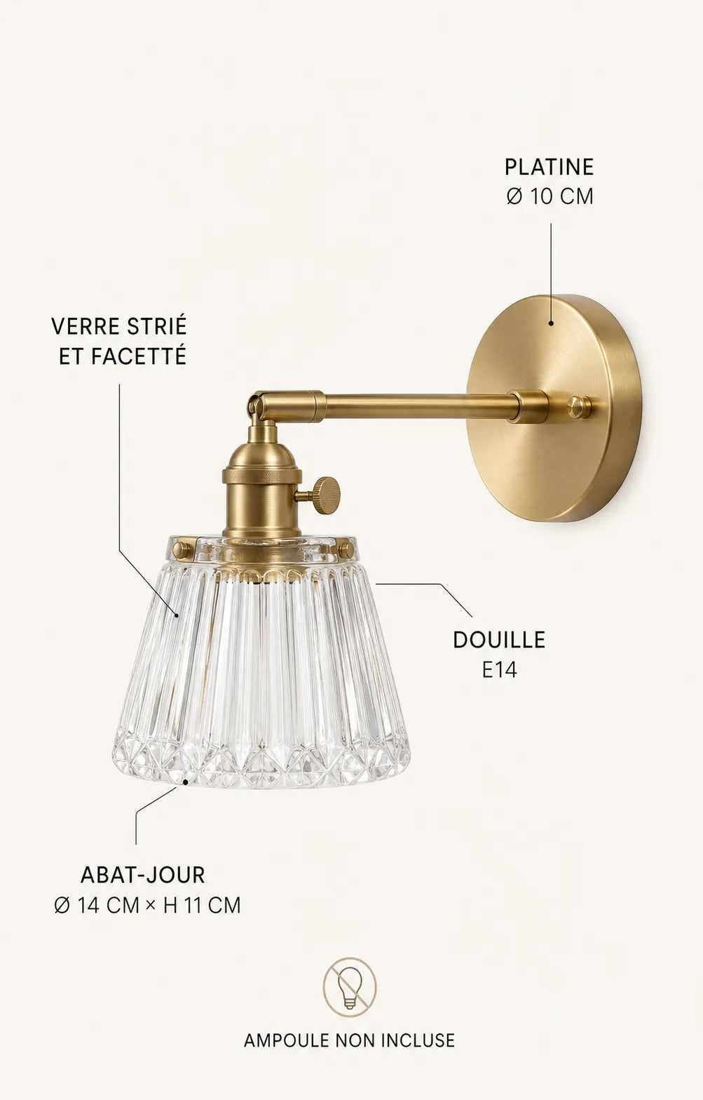 Infographie specifications applique laiton
