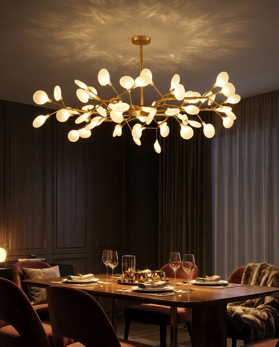 Suspension Heracleum LED allumee ambiance chaleureuse