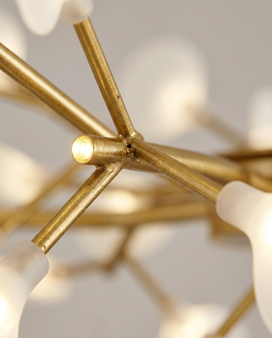 Detail branches dorees et LED Heracleum