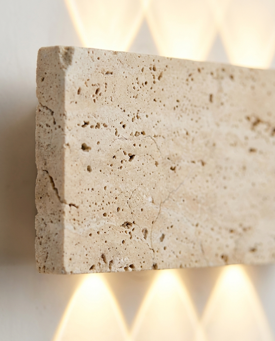 Detail texture pierre travertin naturelle
