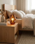 Lampe mushroom verre sur table de chevet