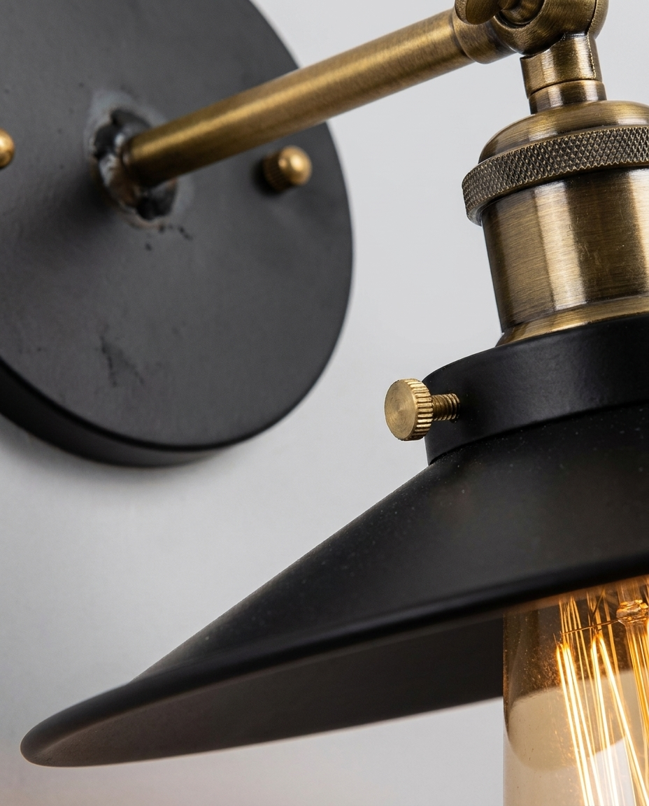 Detail metal noir et finition applique industrielle