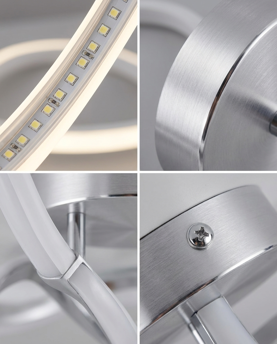 Detail bande LED et finition plafonnier