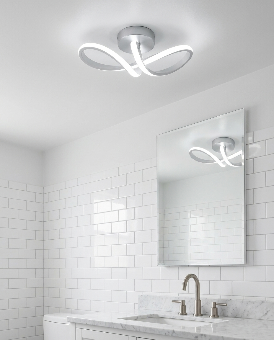 Plafonnier LED dans une cuisine moderne