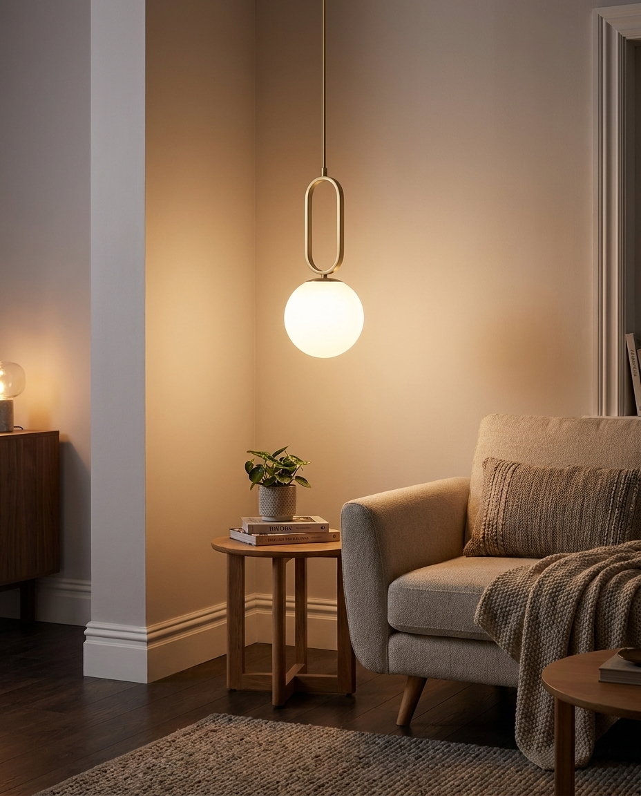 Globe opale allume lumiere douce 360 degres