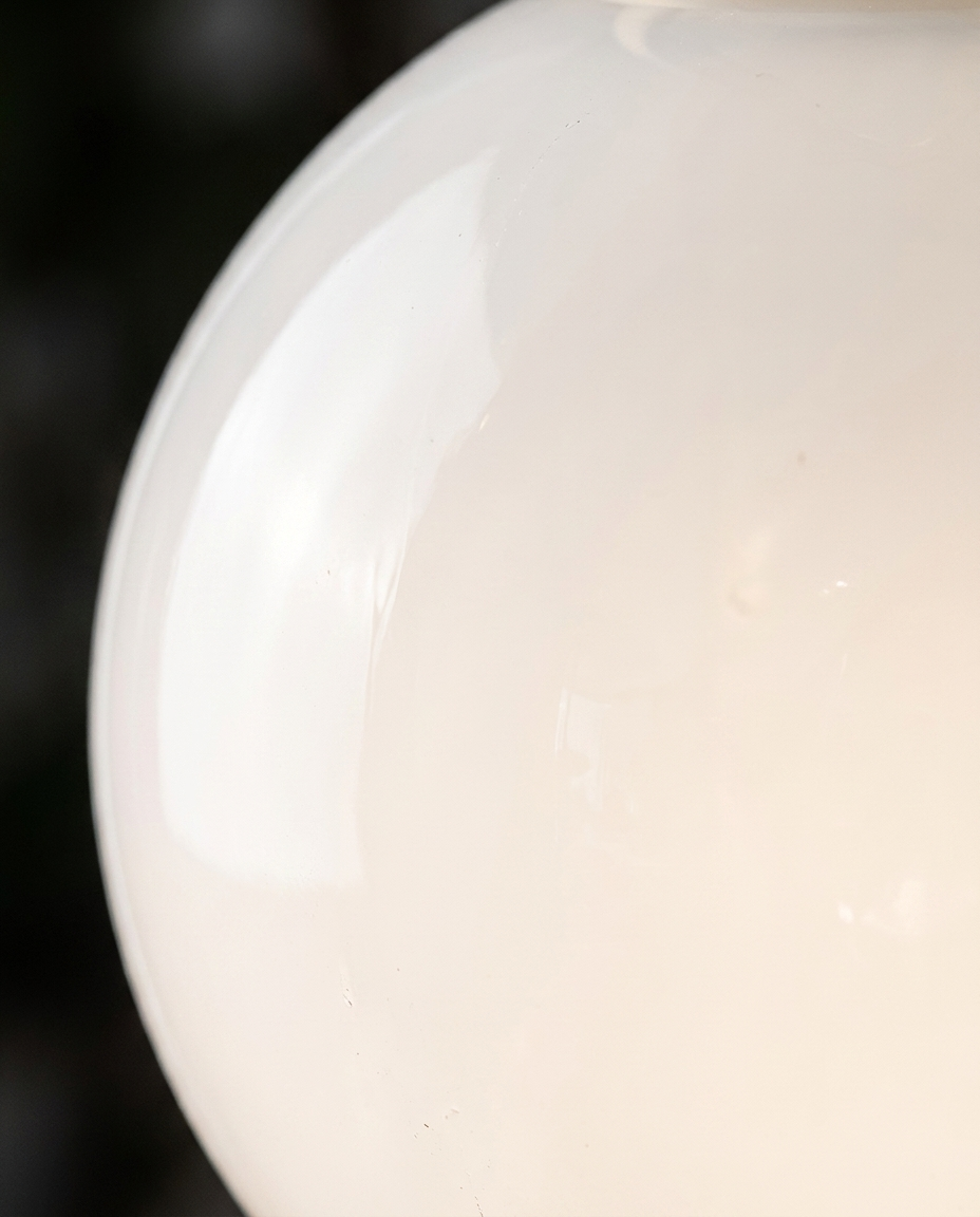 Detail verre opale texture lisse globe