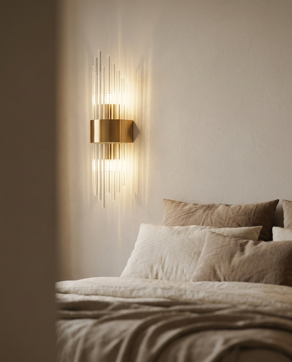 Applique cristal verre ambiance chaleureuse mur decoration interieure