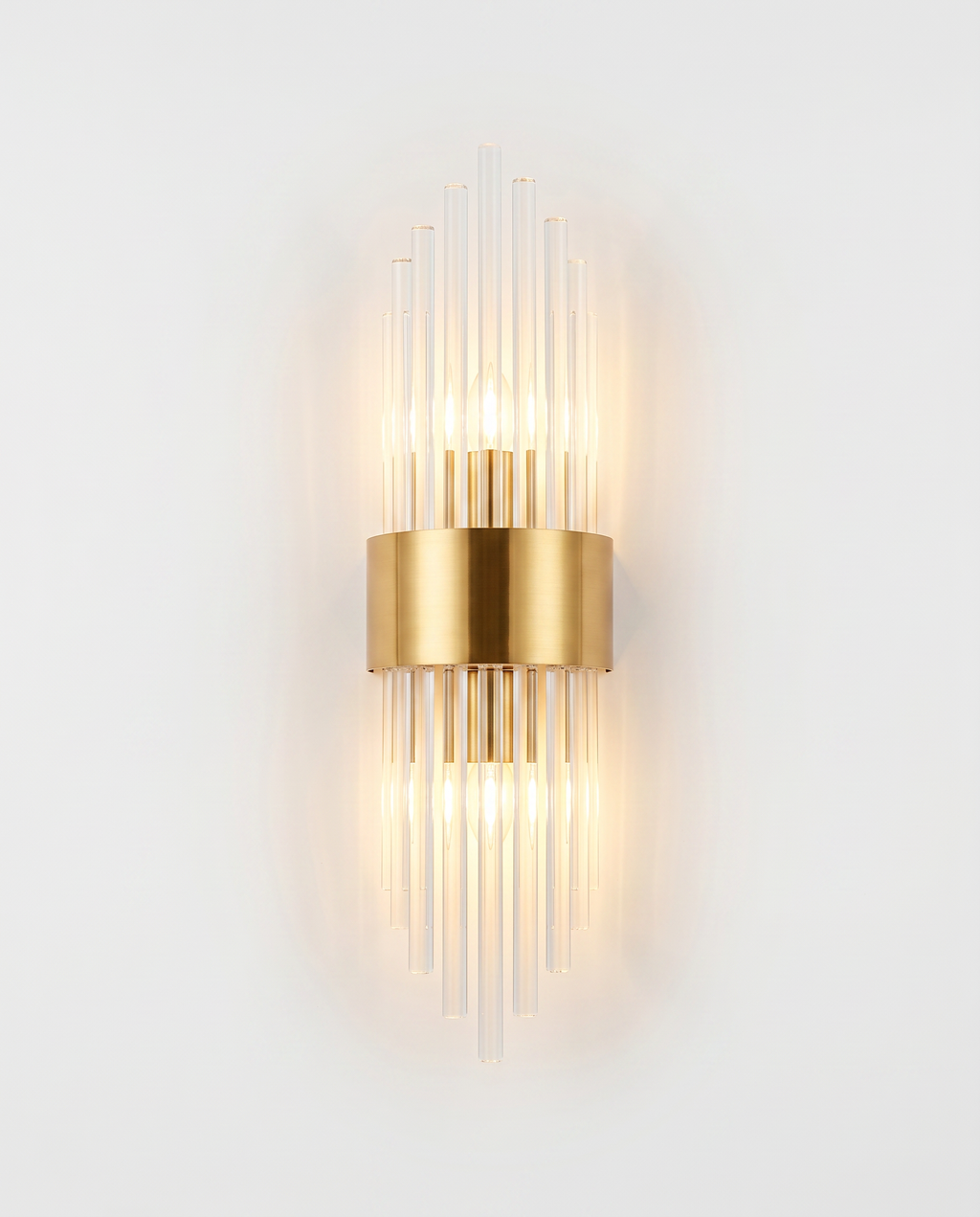 Applique cristal tiges de verre sur fond neutre