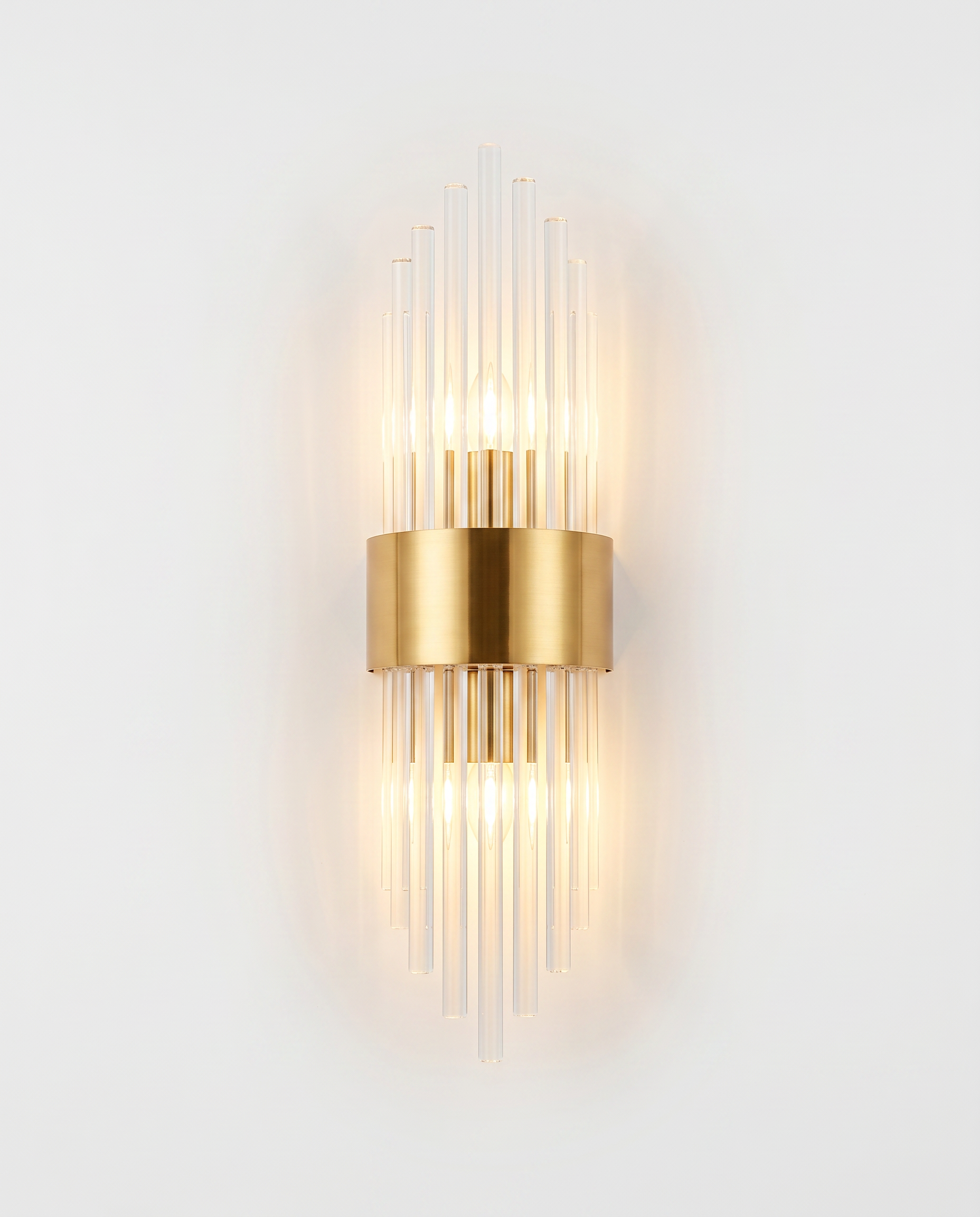 Applique cristal tiges de verre sur fond neutre