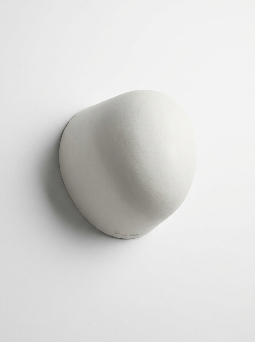 Applique murale ceramique blanche sur fond neutre