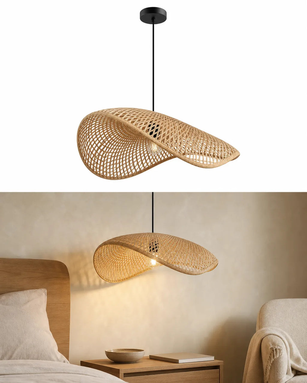Suspension bambou en chambre