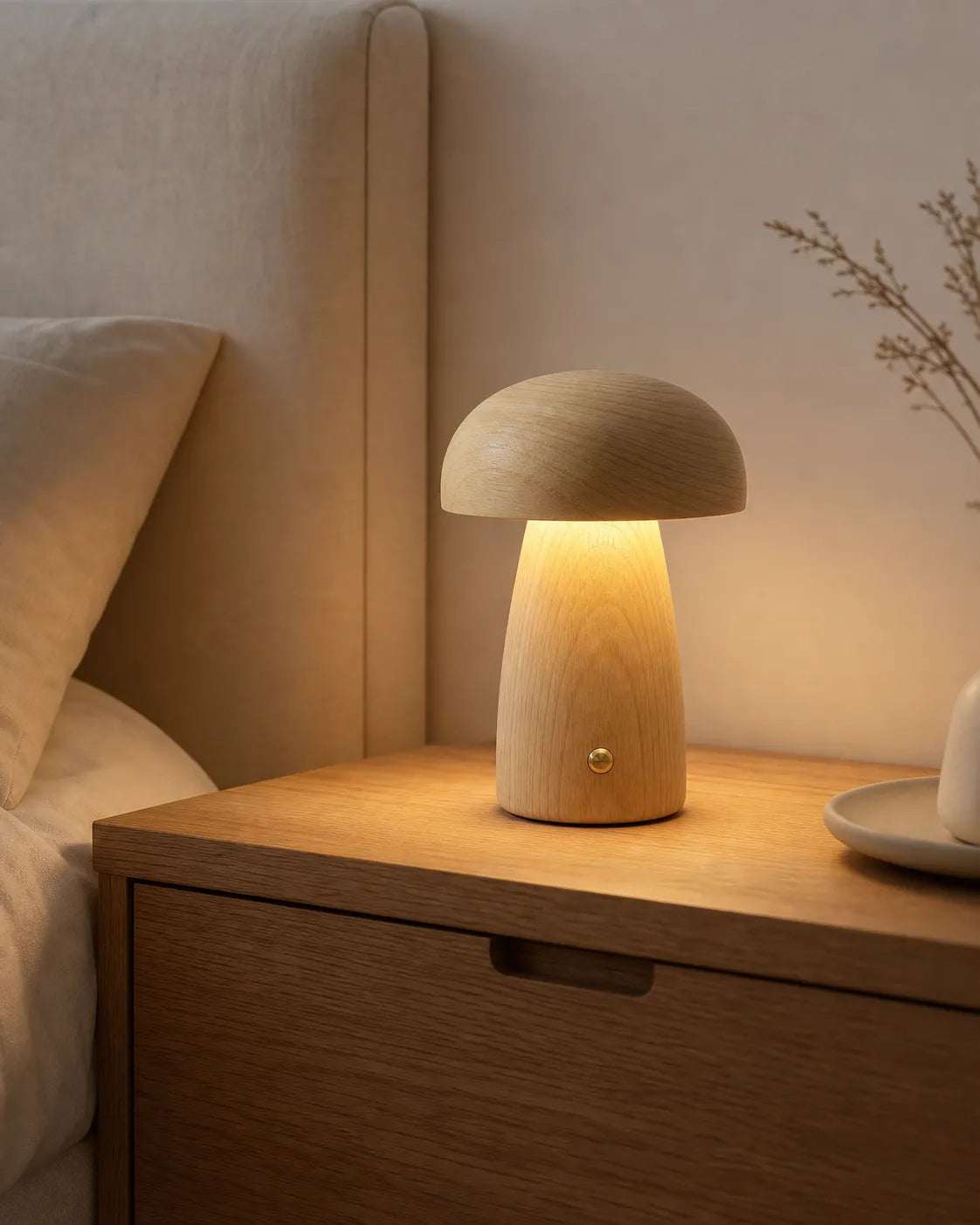 Lampe champignon bois lifestyle
