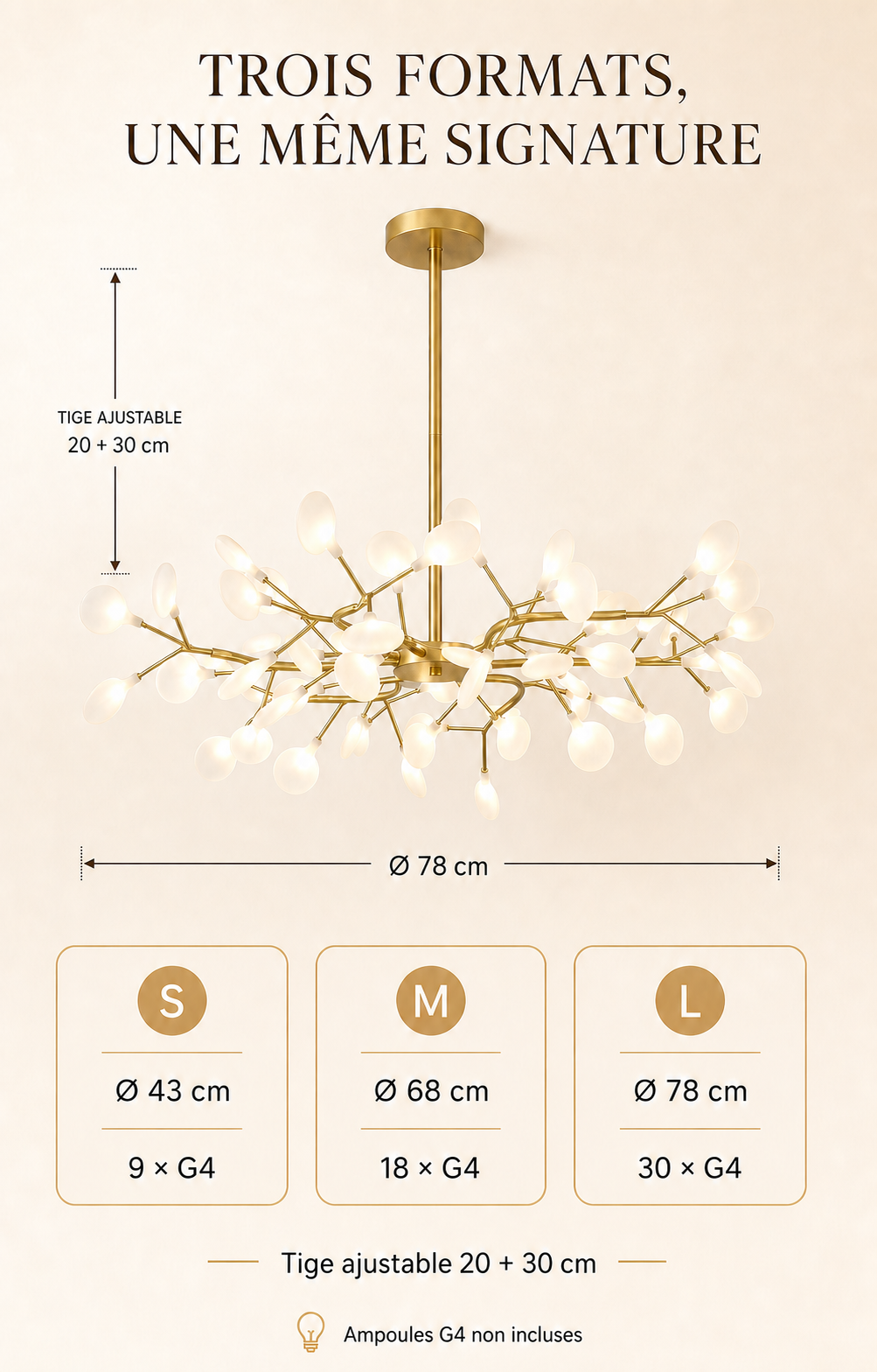 Infographie dimensions Suspension Heracleum