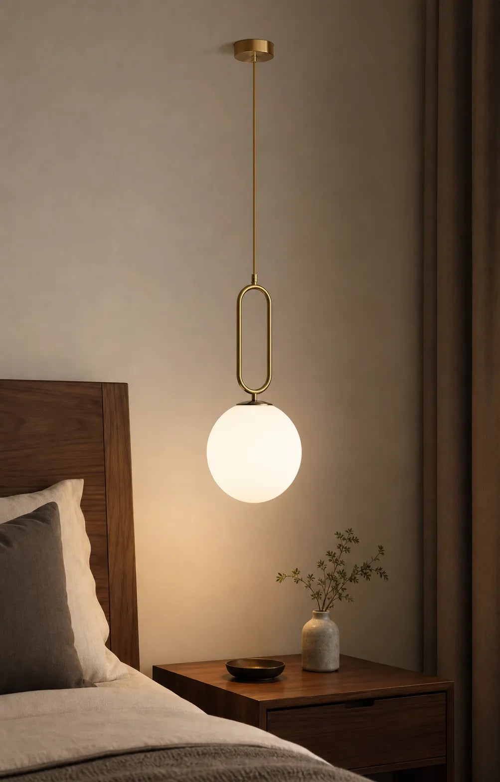 Suspension globe opale doree lifestyle