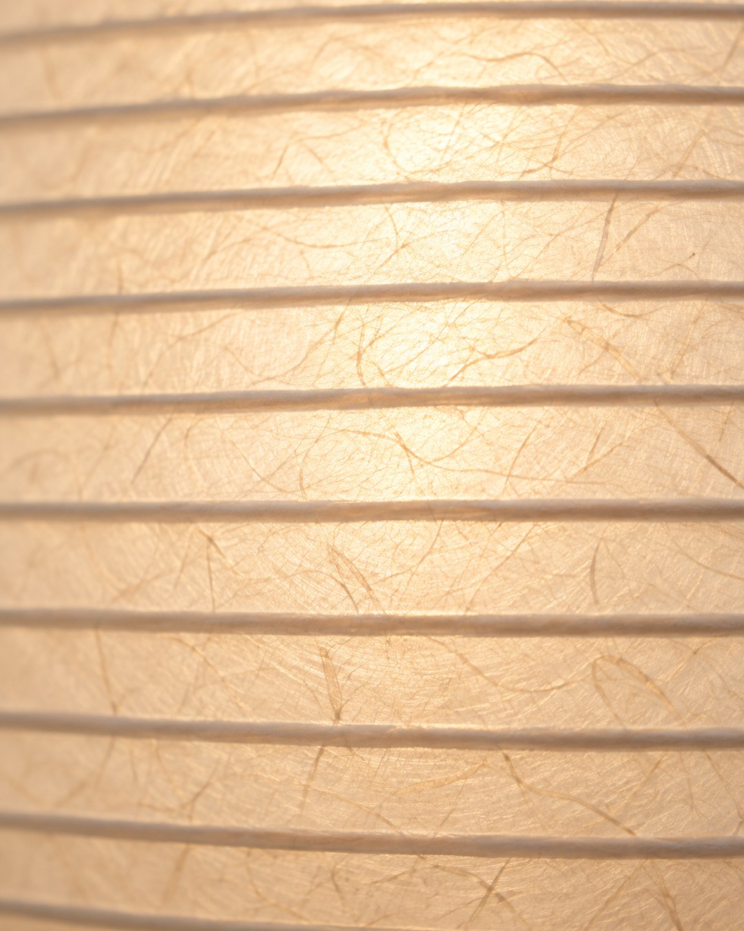 Détail du papier de riz éclairé et de ses côtes horizontales